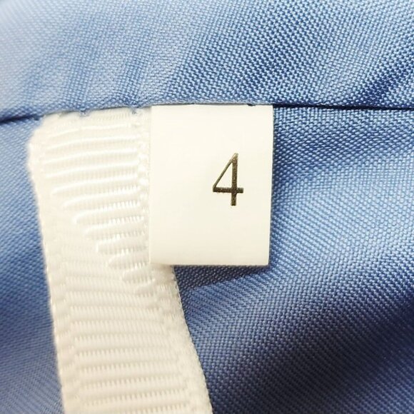 One-Shoulder Blue Satin Gown Size 4 panty bridesmaid dress - Picture 5 of 9